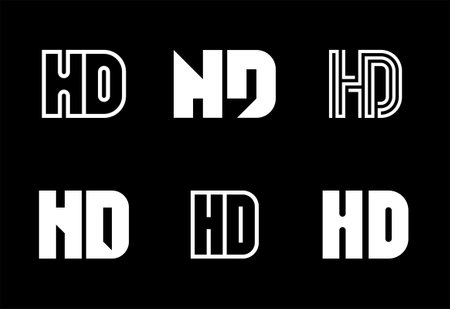 Set of letter HD logos. Abstract logos collection with letters. Geometrical abstract logosのイラスト素材