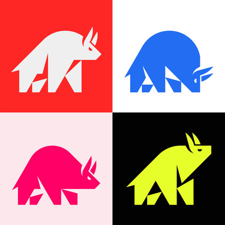 Set of Bull Logo. Icon design. Template elementsのイラスト素材