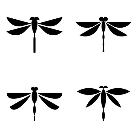 Set of Dragonfly logo. Icon design. Template elementsのイラスト素材