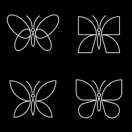 Set of Butterfly logo. Icon design. Template elementsのイラスト素材