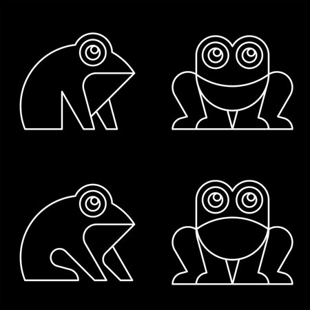 Set of Frog logo. Icon design. Template elementsのイラスト素材