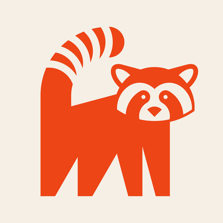 Red panda logo. Icon design. Template elementsのイラスト素材