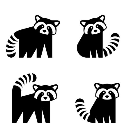 Red panda logo. Icon design. Template elementsのイラスト素材