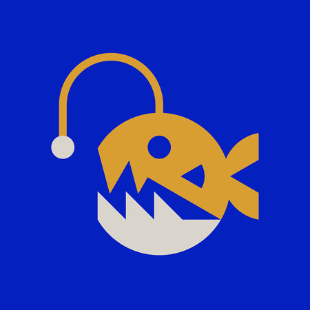 Anglerfish logo. Icon design. Template elementsのイラスト素材