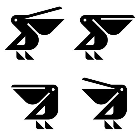 Set of Pelican logo. Icon design. Template elementsのイラスト素材
