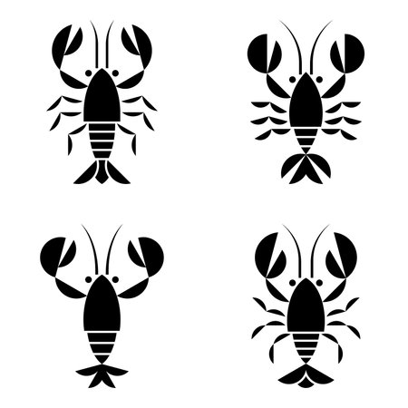 Set of Crayfish logo. Icon design. Template elementsのイラスト素材