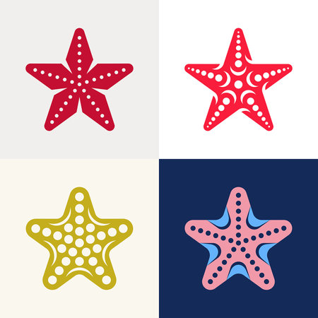 Set of Starfish logo. Icon design. Template elementsのイラスト素材