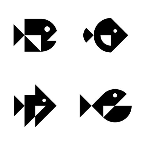 Set of Fish logo. Icon design. Template elementsのイラスト素材