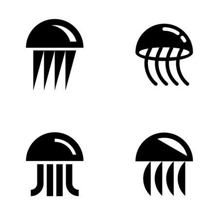 Set of Jellyfish logo. Icon design. Template elementsのイラスト素材