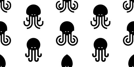 Seamless pattern with Octopus. isolated on white backgroundのイラスト素材