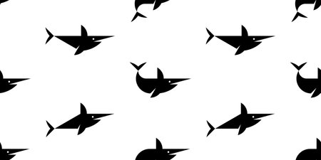 Seamless pattern with Swordfish. isolated on white backgroundのイラスト素材
