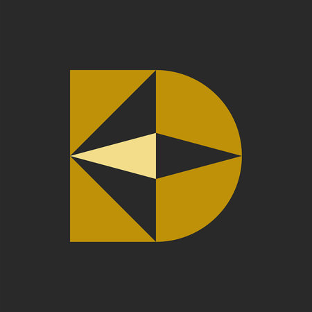 Letter D logo. Icon design. Template elements. Geometric abstract logosのイラスト素材