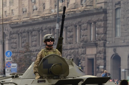 The parade in the centre Kiev on the day of independence of Ukraine on August 24, 2016のeditorial素材