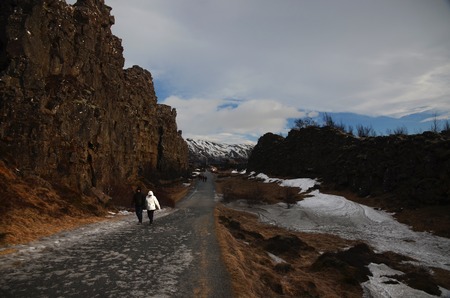 Thingvellir, a site of historical and cultural national park in southwestern Iceland, boundary between the North American tectonic plate and the Eurasianの写真素材
