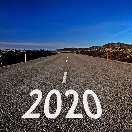 Traditional empty, quiet, calm, clean, beautiful, spectacular roads of Iceland amid fairy-tale landscapes. The Ring Road Route 1 of Iceland. Road to the 2020の写真素材