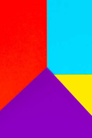 Multi-colored red yellow blue violet graphic background. View from above. Bright backgroundの写真素材