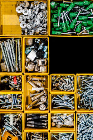 A set of bolts and self-tapping screwsの写真素材