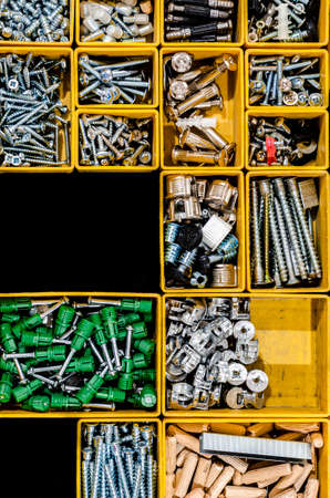 A set of bolts and self-tapping screwsの写真素材