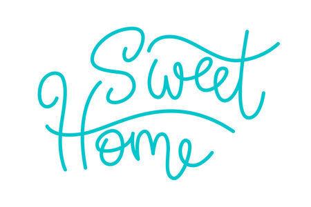 Sweet Home Lettering. Vector isolated composition in script style.のイラスト素材