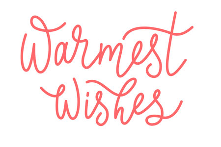 Warmest Wishes lettering. Vector isolated composition in script style.のイラスト素材