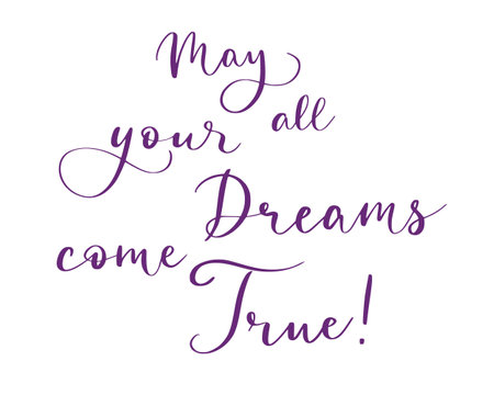 Lettering with wishes. Vector isolated composition in script style.のイラスト素材