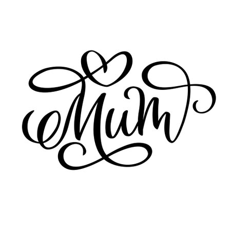 Mum vector lettering scriptのイラスト素材