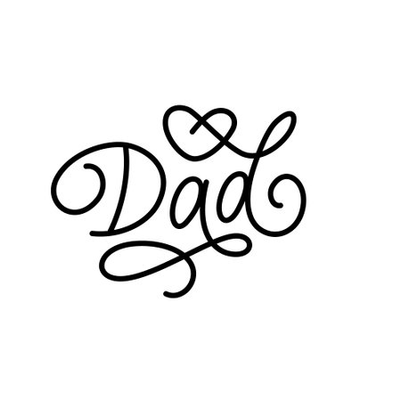 Dad vector lettering monoline.のイラスト素材