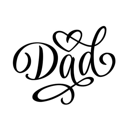 Dad vector lettering script.のイラスト素材