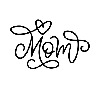 Mom vector lettering script monoline.のイラスト素材