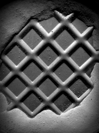 Iron mesh black and white photoの写真素材