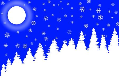 Snowfall for the cold winter nights in blue colorの写真素材