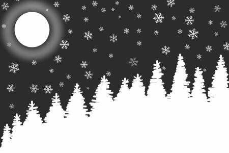 Snowfall for the cold winter nights in black colorの写真素材
