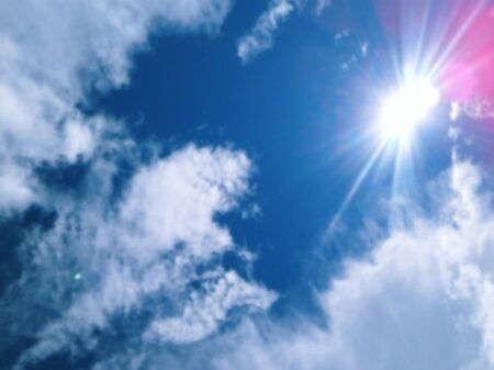 Blue sky and sun with a blur effect