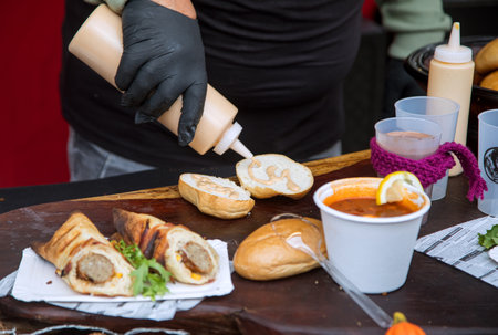 delicious fast food street foodの写真素材