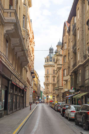 old narrow streets of Budapestのeditorial素材