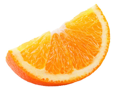 orange slice isolated on a white background.の写真素材