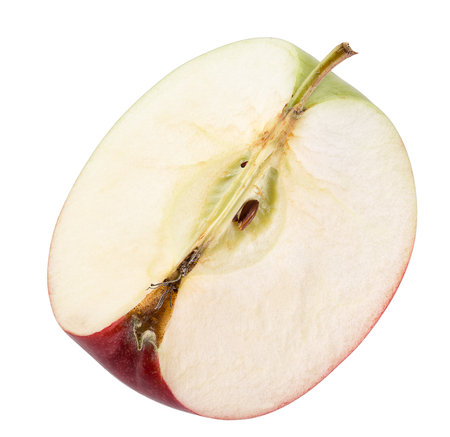 apple slice isolated on a white background.の写真素材