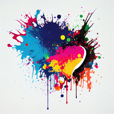 illustration of the color splashes.の素材