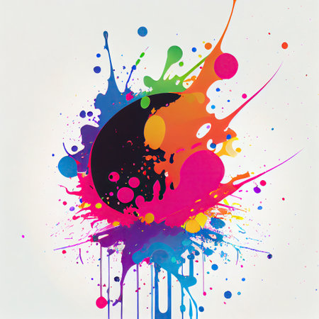illustration of the color splashes.の素材