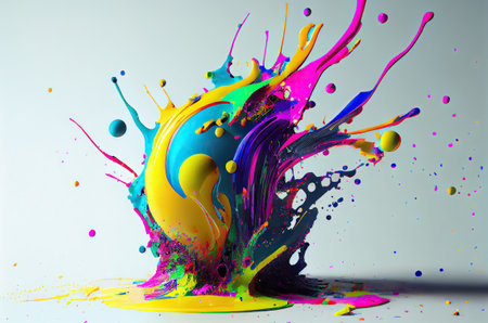illustration of the color splashes.の素材