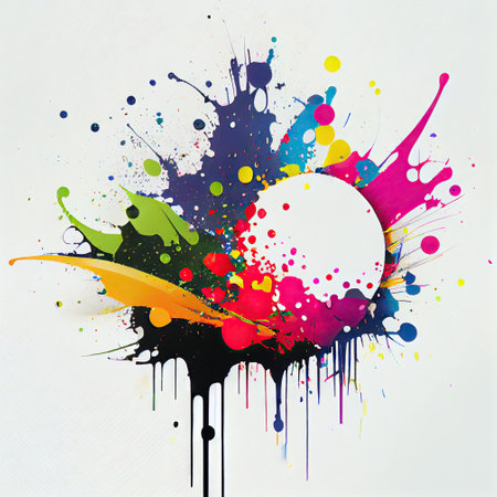 illustration of the color splashes.の素材