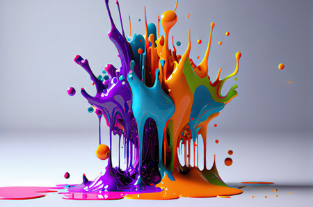 illustration of the color splashes.の素材