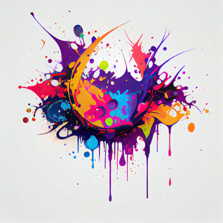 illustration of the color splashes.の素材