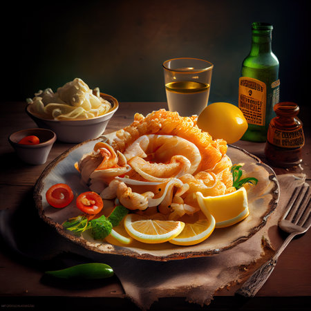 illustration of the tasty dinner.の素材