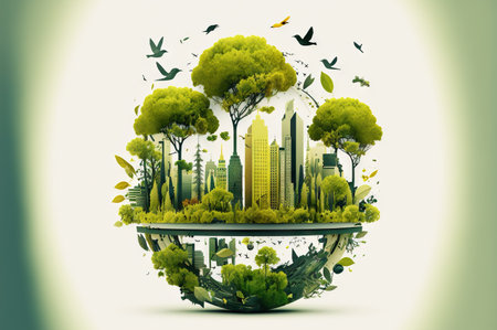 green paper contour of the modern city.の素材