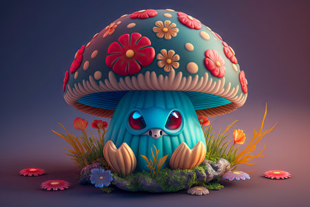 illustration of the mystical mushrooms.の素材