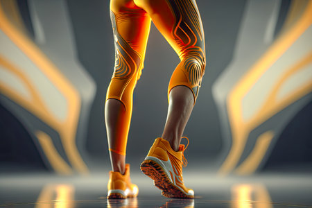 girl with athletic body in a sports suit.の素材