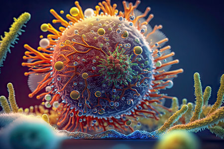 illustration of the virus cell.の素材