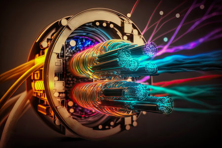 colorful internet cable.の素材