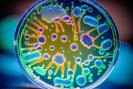 macro close up of bacteria cells.の素材